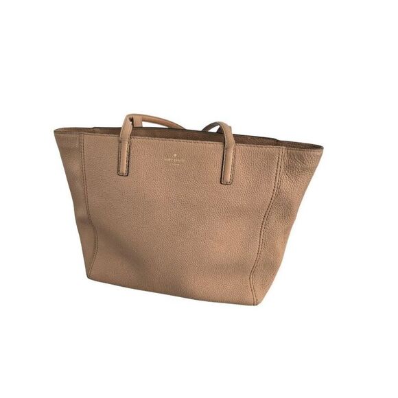 Kate Spade Pebbled Brown Sugar Tote Bag 100% Cow Leather - Picture 1 of 8